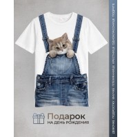 Детская футболка Котенок в кармашке