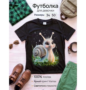 Подростковая футболка Улитка